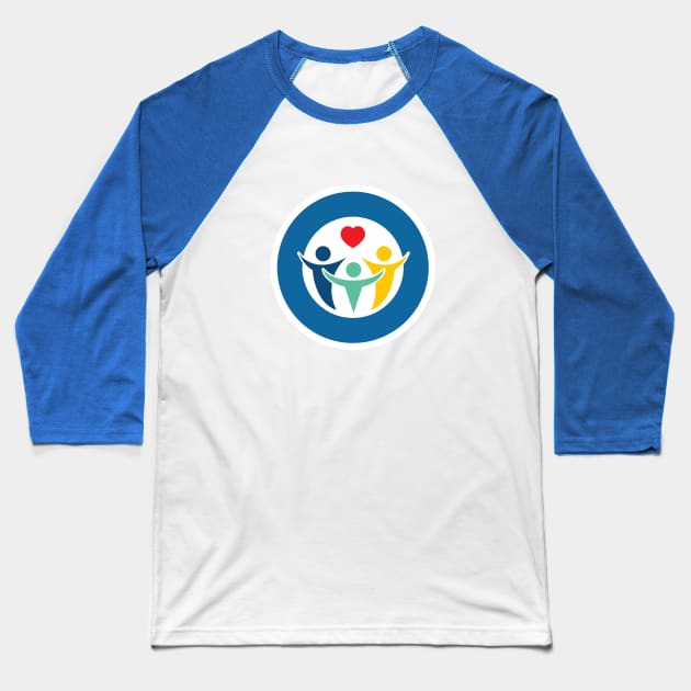 One By One Foundation Logo - white outline Baseball T-Shirt by onebyonefoundation